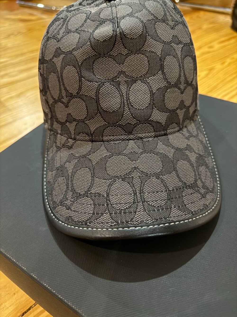 Coach Signature Jacquard Baseball Hat Charcoal - Unisex - Picture 3 of 12